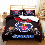 Scania Veoki Logo Voodipesukomplekt Poisid T&uuml;drukud &Uuml;hekohaline Kuninganna Suurus Tekikott Padjap&uuml;&uuml;r Voodi Lapsed T&auml;iskasvanud Mood Kodutekstiil EU Single 135x200cm