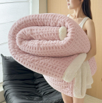 Luksuslik paksenenud lambavillast fliistekk - Pehme, soe korallveluurist viske tekk talveks, uinakuteks v&otilde;i diivanil kasutamiseks 180x200cm Single Blanket