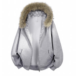 Kapuutsiga ja flanellist s&auml;rgikardigan-sweatshirt lahtine s&uuml;gis-talvine meeste ja naiste paarijakk XXXL
