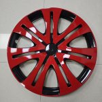 4 tk 16-tollised auto velgede kattekatted R16 terasest IronHub velgedele, l&auml;ikivpunased ABS-i rummukaaned rattavelgede korgi rummu kate punane