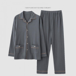 Meeste kevadine ja s&uuml;gisene uus pikkade varrukatega korea versioon koduriietest &uuml;hev&auml;rvilised vaba aja tr&uuml;kitud puuvillased pidžaamakomplektid Sense 5XL