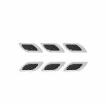 6 tk s&uuml;sinikkiust mustriga auto tuulutusava serva kaitseraua 3D helkurkleebisega kleebised kokkup&otilde;rkevastased dekoratiivribad autode h&auml;&auml;lestamine valge