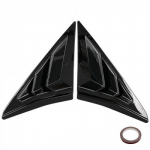 2 x Black ABS Vent Quarter Side Window Louver Cover For Honda Civic 2016-