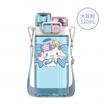 Sanrio Kuromi veetops t&uuml;drukutele k&otilde;rge iluga plastikust k&otilde;rge temperatuurikindel armas topeltjoogitops k&otilde;rrega ruudukujuline veetops 520ml
