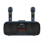 Karaoke masin t&auml;iskasvanutele ja lastele Kaasaskantavad k&otilde;larid 2 UHF juhtmevaba mikrofoniga Toetab AUX/USB/Type C/TF-kaarti/Bluetoothi Helis&uuml;steem sinine