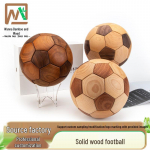 Massiivpuust K&auml;sit&ouml;&ouml;na Valmistatud Musta Kreeka P&auml;hklipuu Tiikpuu Jalgpallif&auml;nni Kingitus Kaunistus Solid Wood Football