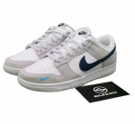 Nike Dunk Low Mini Swoosh Football Grey Midnight Navy Kinga FJ4227-001 EU 37.5 hall v&auml;rv
