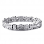 Baguette'iga tennisk&auml;ev&otilde;ru valgest kullast 10 mm Parima s&otilde;bra kingitus Pulma-aastap&auml;ev S&uuml;nnip&auml;ev Isadep&auml;ev, Valentinip&auml;eva kingitus Abikaasale