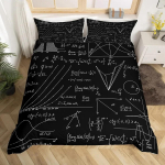 Matemaatika tekikate Arvutusvalemite voodipesukomplekt Akvarell Geomeetria Kunstiline tekkikate Matemaatilise valemi voodikomplekt &Uuml;heinimese/Kuninganna EU Double(200*200cm)3pcs