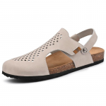 K&auml;sitsi valmistatud ehtsast nahast meeste korgist sandaalid Rannas Flip Flop suvised meeste kingad 46 liiva