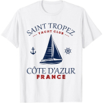 Saint Tropez'i Jahtklubi C&ocirc;te D'Azur Prantsusmaa Purjetamissadam T-s&auml;rk S valge
