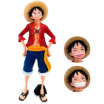28cm One Piece Anime Kuju Enesekindel Naeratav Luffy Kolme Kujuga N&auml;gu Vahetav Nukk Tegevuskuju Mudel M&auml;nguasja Komplektid