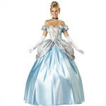 Halloweeni cosplay Tuhkatriinu vorm, suur sinine printsessikost&uuml;&uuml;m, peokost&uuml;&uuml;m One size fits all sinine