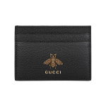 Gucci Animalier kollektsiooni metallist mesilase kaunistusega, kuumpressitud logoga nahast kaardihoidja, unisex kaardihoidja, must 523685-DJ20T-1000 Basic Set (Bag+Dust Bag)