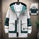 Kevadine ja s&uuml;gisene meeste mood vabaaja trendi kapuutsiga jakk Meeste esimene vabaaja veekindel jope M