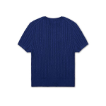 Polo Ralph Lauren Logo Tikitud Kitsa L&otilde;ikega L&uuml;hikeste Varrukatega Kootud Top Naiste topid Sinine WMPOSWENDW20395-400 XS blue