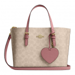 Coach Valentinip&auml;eva Limited Mollie 25 S&uuml;dame Ripatsiga T&otilde;mblukuga K&auml;ekott Naiste T&otilde;mblukuga K&auml;ekotid Liivakollane Pioniroosa CDF03-IMY6J Basic Set (Bag+Dust Bag)