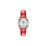 Tissot Kutu Series Kvartsmehhanismiga 100 Meetrit Veekindel Kell 32 Mm H&otilde;bedane sihverplaat Roostevabast terasest korpus Nahast rihm T035.210.16.031.01 Regular Watch Box,White Dial Red Belt