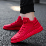 Meeste Punased K&otilde;rge S&auml;&auml;rega Nahast Rula Kingad Lamedad Paelkinnitusega Tossud Igap&auml;evased Mitmek&uuml;lgsed Vabaaja Streetwear Libisemiskindel Kummist Tald Jalatsid 39 punane