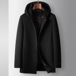 100% villane mantel s&uuml;gis-talveks kapuutsiga eemaldatava k&uuml;&uuml;likukarva voodriga noorte &auml;ri kahepoolne tweed-jakk 2XL