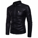 PU vabaaja nahktagi Meeste kevad-s&uuml;gismantel Mootorrattur Slim Fit Outwear Meeste Must Sinine Riietus Suures suuruses XS-3XL XS