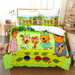 3D Prindi Kid-E-Cats Multikas Voodipesu Komplekt Kahekohaline &Uuml;hekohaline Kuninglik Tekikott Tekk Padjap&uuml;&uuml;r Poisid T&uuml;drukud T&auml;iskasvanud Magamistuba 135x200cm