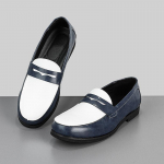 Uus H&auml;rrasmehe Disainer Penny Loafer Meeste Terava Otsaga Must Valge Libisev Pulmakingad Formaalne Kleit Jalatsid Zapatos Hombre 38 sinine