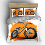 Linnaratta BMX komplekt: Vabastiiliga jalgrattas&otilde;idu p&otilde;hivahendid Peen kolmeosaline voodipesukomplekt Kingitus lastele ja t&auml;iskasvanutele (as the picture,EU Twin 135X200cm&set) orange