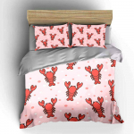 Kolmeosaline s&ouml;&ouml;gikomplekt homaariteemalise disainiga Peen kolmeosaline voodipesukomplekt Kingitus lastele ja t&auml;iskasvanutele EU Twin 135X200cm&set