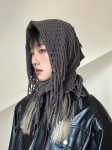 Aukude ja tuttidega vintage punk-sall meestele ja naistele hip-hopi techwear kolmnurkne sall peakate s&uuml;gis-talvine soe n&auml;omask One Size hall v&auml;rv