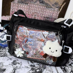 Igap&auml;evane Mitmek&uuml;lgne Y2k Ulzzang Ita kott &Uuml;he &otilde;la Klassi Crossbody Koolikott Harajuku T&uuml;drukute Suure mahutavusega Vabaaja Itabag 29X23X11CM white