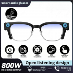 2026 Uued 4k HD 800W Kaameraga Nutikad Prillid Meestele 100+ Keele T&otilde;lge 1080P Video Salvestus WIFI Edastus Muusikam&auml;ngija K&otilde;ne Prillid Blue Light Lenses