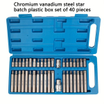 40 tk T&auml;htpeaga Kruvikeeraja Otsikute Komplekt, Torx-peaga Kruvikeeraja Otsikute Komplekt, S2 Terasest Magnetiline Turvaline Vandaalikindel T&auml;ht 6-punktiline Kruvikeeraja Komplekt T&ouml;&ouml;riistad,