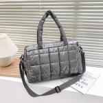 Yogodlns Luxury Space Pad puuvillane k&auml;ekott Suure mahutavusega &otilde;lakott Veekindel nailonkott Travel Down Crossbody kott 36x16x25cm must