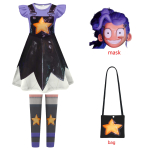 Laste &Otilde;udusm&auml;ng M&auml;nguaeg Lily Cosplay Kost&uuml;&uuml;m T&uuml;druk Riietumine Bobi 5. peat&uuml;kk Lily Laste riided Halloweeni karneval 130 black