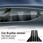 B-piilarite kleebis Seat Leonile 2013 2014 2015 2016 2017 2018 2019 2020 LHD RHD autole s&uuml;sinikkiust stiilis l&auml;ikiv must viimistlus. Glossy Black gray