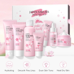 LAIKOU Jaapani Sakura nahahooldus 7-osaline komplekt, N&auml;opesuvahend Tooner Seerum Kreem Muda mask P&auml;ikesekaitsekreem Silmakreem white