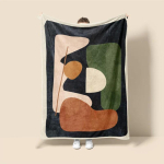 Skandinaavialik ins stiil Morandi tekk abstraktne geomeetriline disain antistaatiline tolm Netroots sama diivanikatte tekiga Size: 180*280cm, Weight: 280 GSM