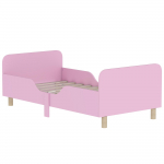 Laste voodiraam, &Uuml;hekohaline voodiraam lastele, Turvapiire, V&auml;ike voodi lastetuppa, MDF, ilma madratsita, Roosa 143.5 x 74.2 x 50 cm roosa