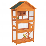 Puidust linnupuur Papagoi puur M&auml;nguala Veekindel asfaldist katus 92 x 52 x 171 cm Oranž 92 x 52 x 171 cm oranž