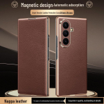 Ehtsast nahast magnetiline klapp&uuml;mbris kaetud servadega Samsung Z-Fold 8 Ultra jaoks Samsung Galaxy Z Fold8 Ultra gray