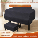 Tiibklaveri ja pingi tepitud tolmukate - Puuvillane, Veekindel, Niiskuskindel, Luksuslik tunne Black Grand Piano Cover 160cm