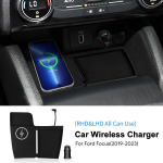 Ford Focus MK4 2019 2020 2021 2022 2023 2024 2025 jaoks Mobiiltelefoni laadimishoidik 15W laadimispaneel Automaatne juhtmevaba laadija must