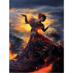 5D teemant k&auml;sit&ouml;&ouml;maaling paabulinnu laavakuninganna isetehtud Rubiku kuubik teemanttikandid kingitus looma teemant 20X30CM