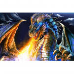 Teemantmaal, t&auml;ispuur draakon dinosaurus loom ristpistes teemanttikandid t&auml;isring Avaleht 20X30CM