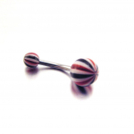 Les Tr&eacute;sors De Lily [E6741] - Body Piercing Boule 'Tecno' Noir Rouge must