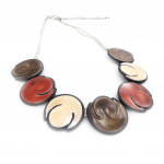 NOA [J4510] - Collier Cr&eacute;ateur 'Tulipes' marron beige pruun