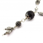 Les Tr&eacute;sors De Lily [J6981] - Collier Cr&eacute;ateur 'Altai' noir argent&eacute; must