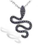 Les Tr&eacute;sors De Lily [K9546] - Pendentif Argent 'Tentation' noir (rhodi&eacute;) - 17x25 mm must