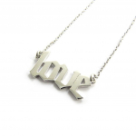 Les Tr&eacute;sors De Lily [N2854] - h&otilde;bedane kaelakee  Love  h&otilde;bedane (roodiumiga kaetud) - 20x11 mm (gooti) h&otilde;be